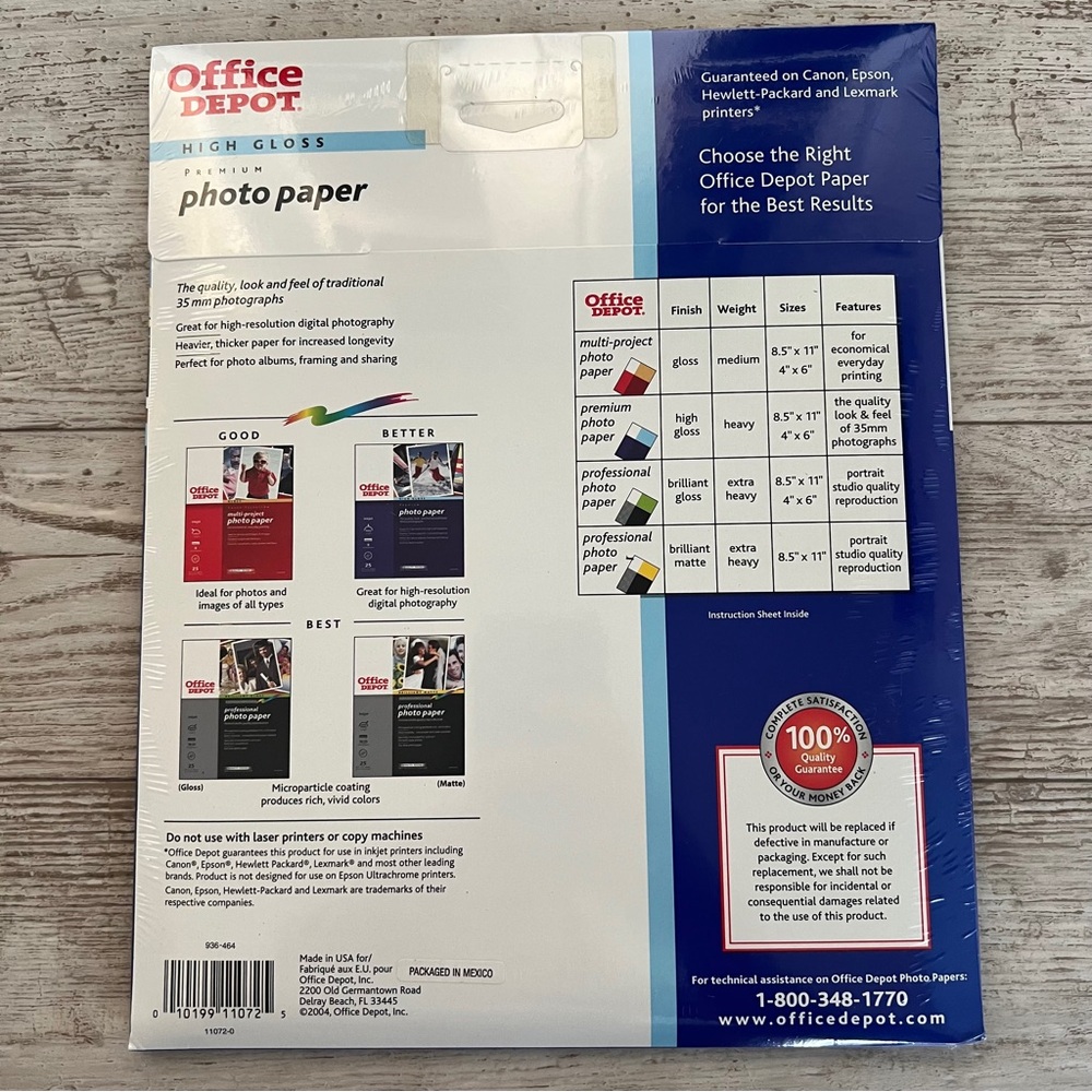 Office Depot Premium Photo Paper, Glossy, Letter Size, 3 packs of 25 sheets - Picture 4 of 4